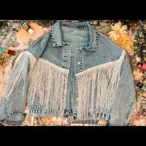 SHEIN Jackets Coats Floral Painted Denim Jacket Poshmark